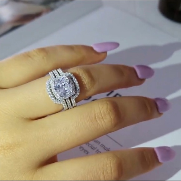 ❣️NEW 3pcs Diamond 925 sterling silver ring - Picture 3 of 4